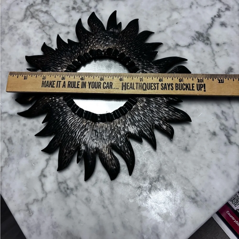 Black and Gold Sunburst Wall Mirror